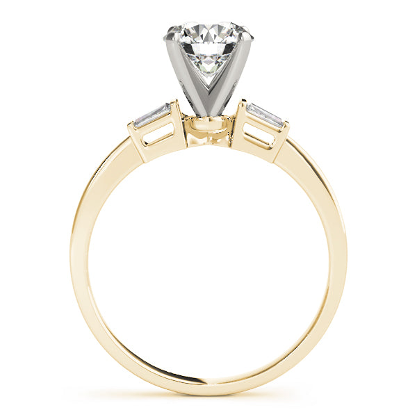 3-Stone Tapered Baguette Peg Head Engagement Ring