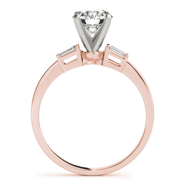 3-Stone Tapered Baguette Peg Head Engagement Ring