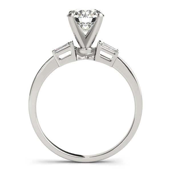 3-Stone Tapered Baguette Peg Head Engagement Ring
