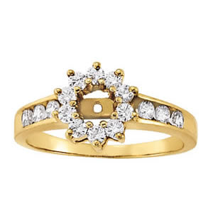 Halo Peg Head Engagement Ring