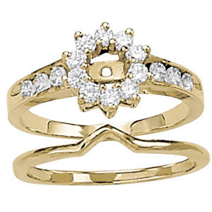 Halo Peg Head Engagement Ring