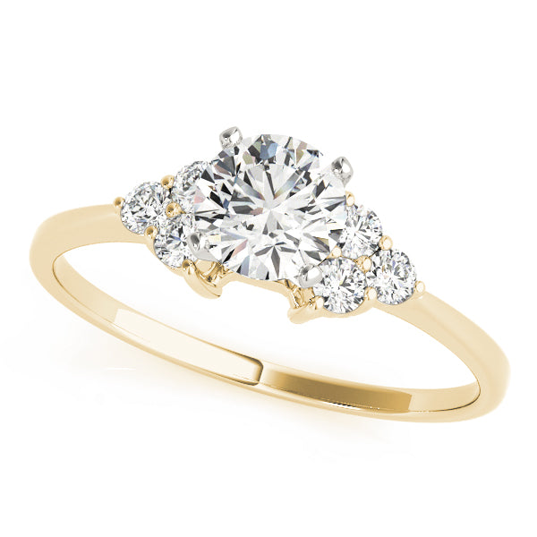 Cluster Side Peg Head Engagement Ring
