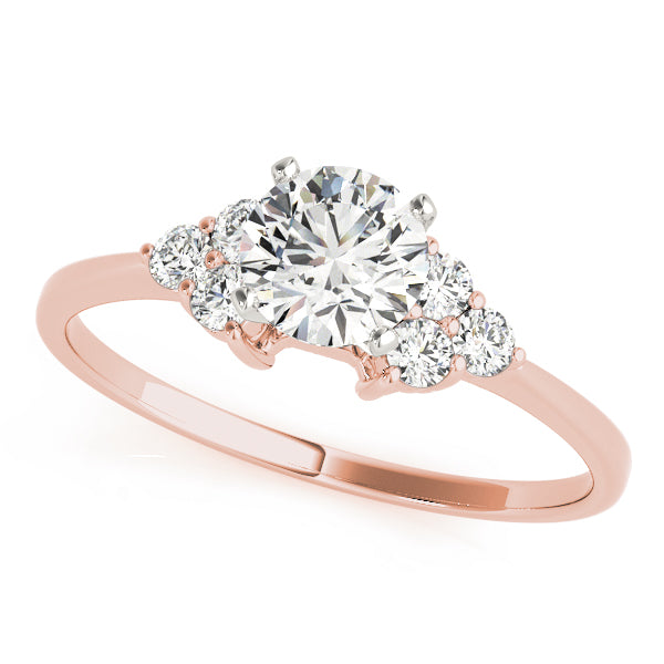 Cluster Side Peg Head Engagement Ring