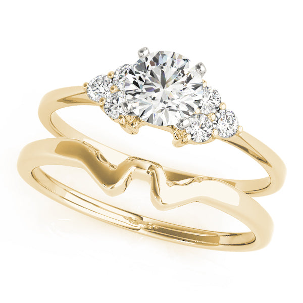 Cluster Side Peg Head Engagement Ring