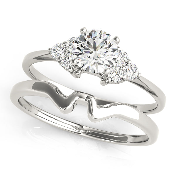Cluster Side Peg Head Engagement Ring