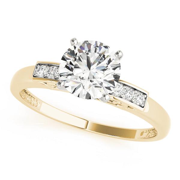 Single Row Peg Head Engagement Ring