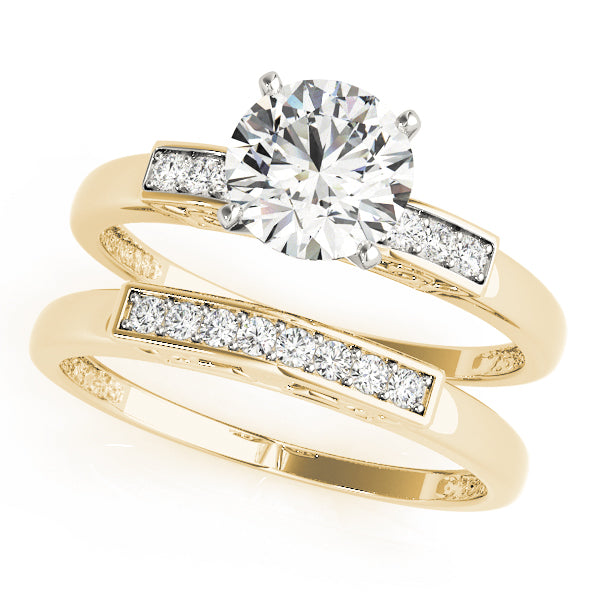 Single Row Peg Head Engagement Ring