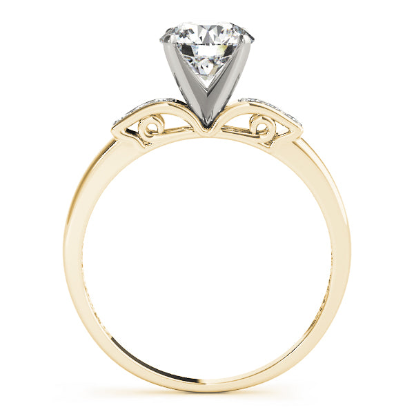 Single Row Peg Head Engagement Ring