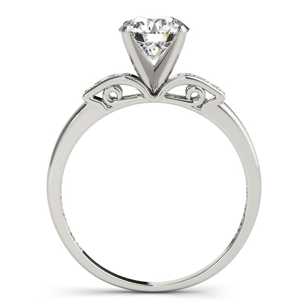 Single Row Peg Head Engagement Ring