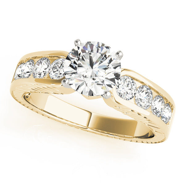 Antique Channel Set Peg Head Engagement Ring