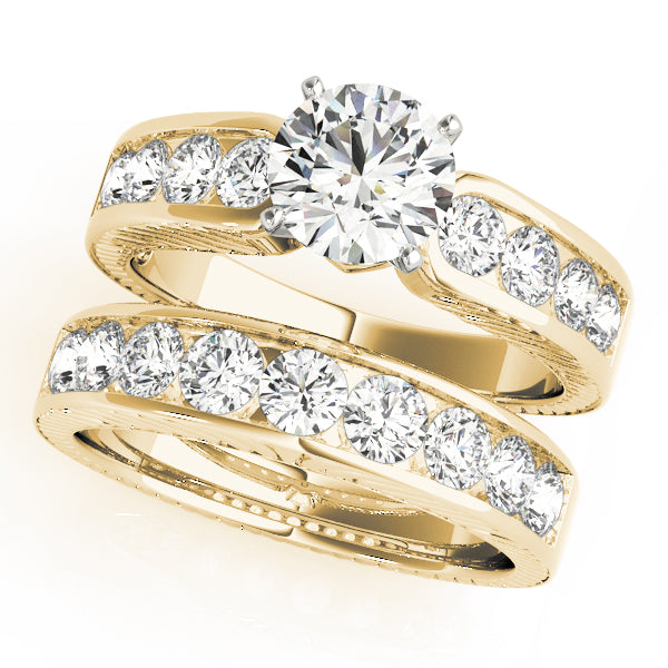 Antique Channel Set Peg Head Engagement Ring