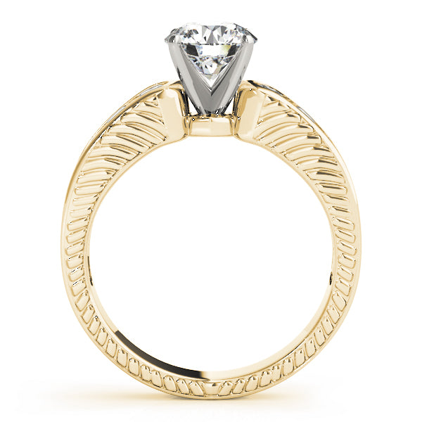 Antique Channel Set Peg Head Engagement Ring