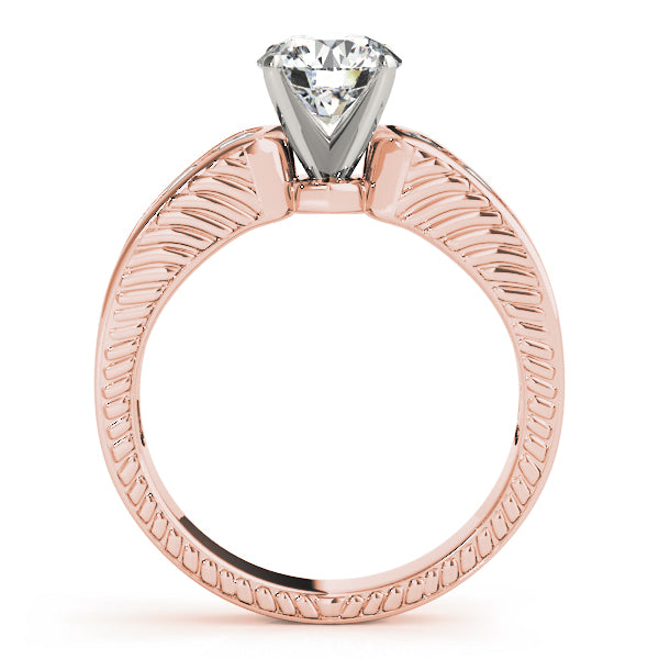 Antique Channel Set Peg Head Engagement Ring