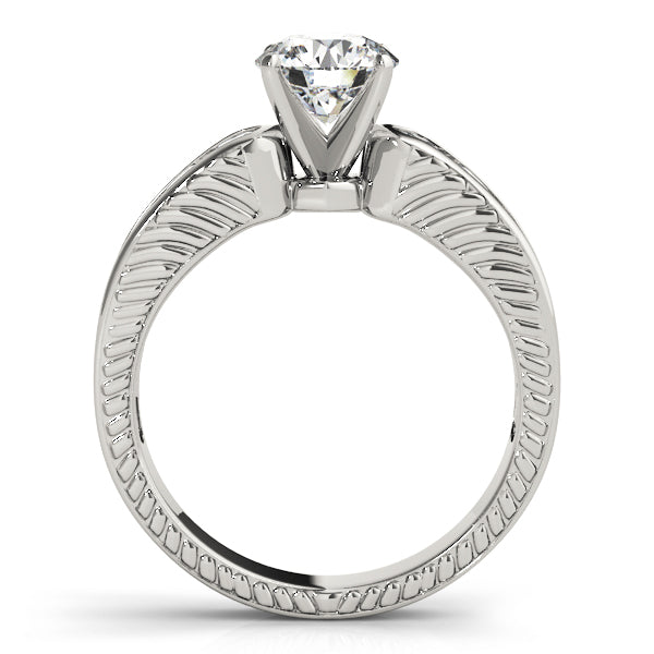 Antique Channel Set Peg Head Engagement Ring