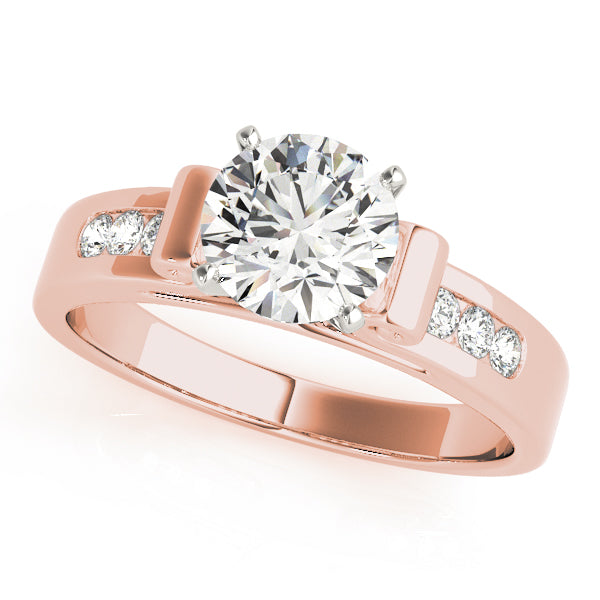 Single Row Channel Set Peg Head Engagement Ring