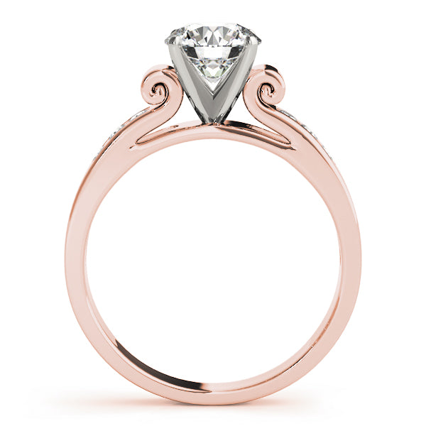 Single Row Channel Set Peg Head Engagement Ring