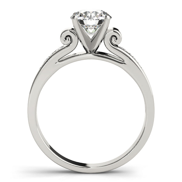 Single Row Channel Set Peg Head Engagement Ring