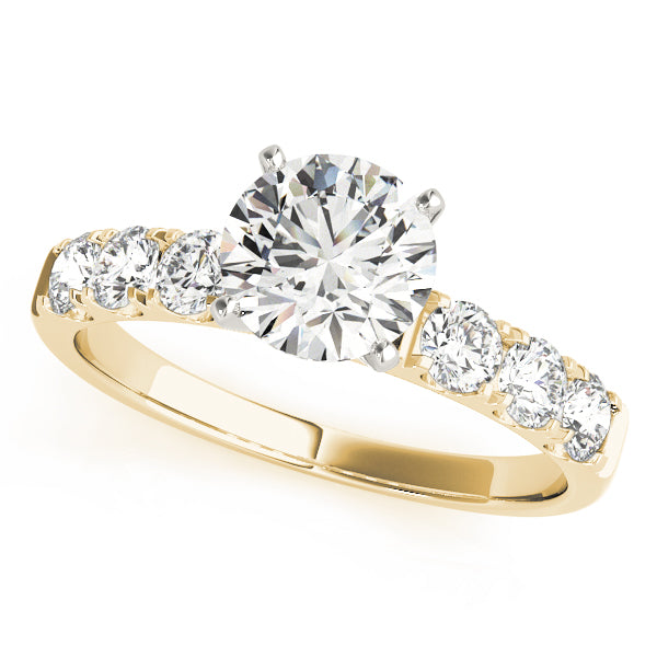 Single Row Split Prong Engagement Ring