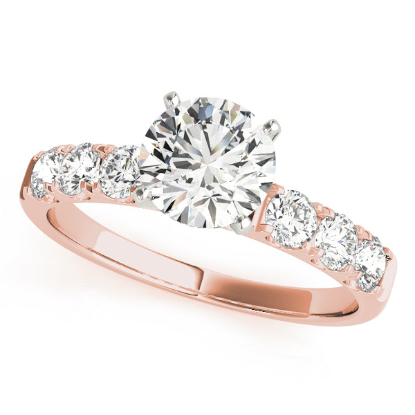 Single Row Split Prong Engagement Ring