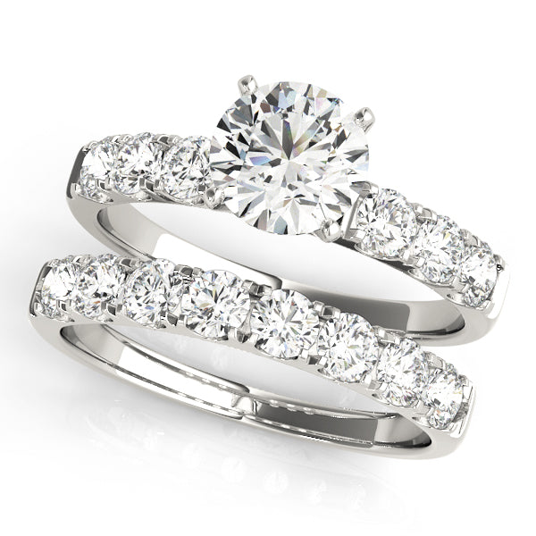Single Row Split Prong Engagement Ring