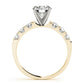 Single Row Split Prong Engagement Ring
