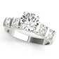 Single Row Bar Set Peg Head Engagement Ring