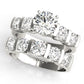 Single Row Bar Set Peg Head Engagement Ring