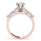 Single Row Bar Set Peg Head Engagement Ring