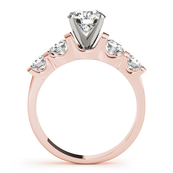 Single Row Bar Set Peg Head Engagement Ring