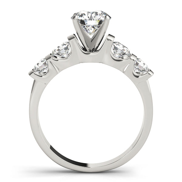 Single Row Bar Set Peg Head Engagement Ring