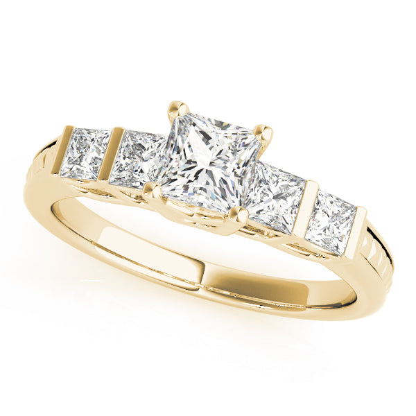 Channel Set Princess Cut Engagement Ring