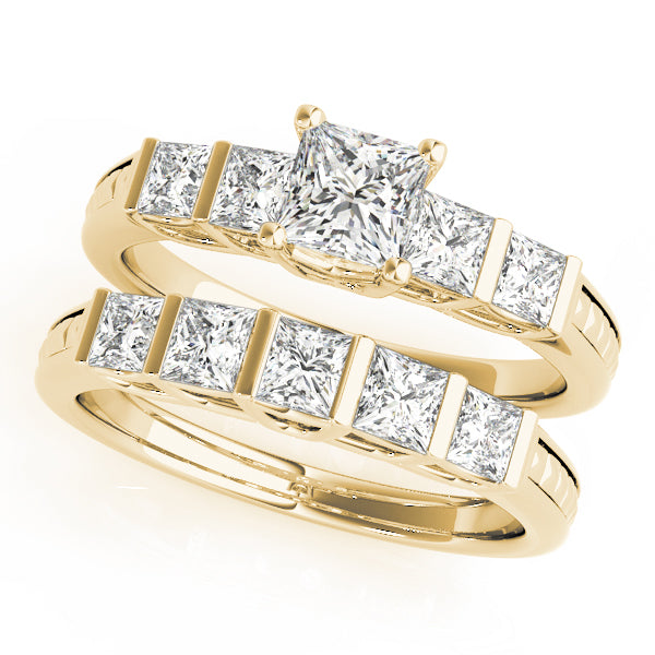 Channel Set Princess Cut Engagement Ring