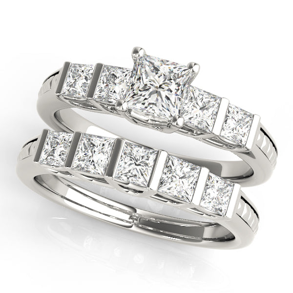 Channel Set Princess Cut Engagement Ring