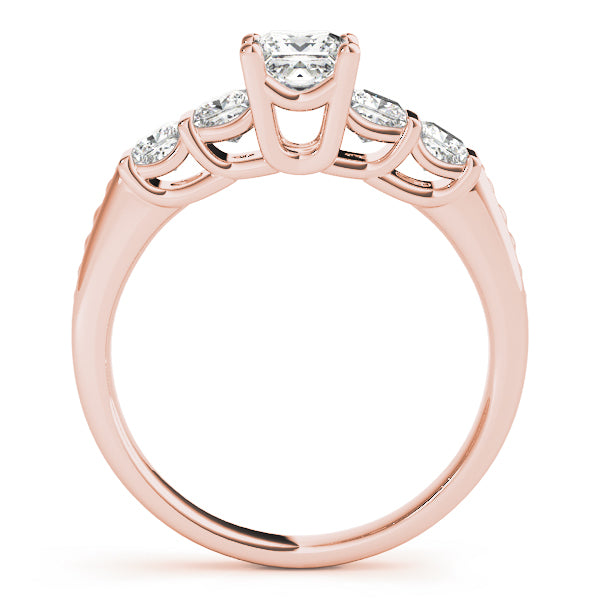 Channel Set Princess Cut Engagement Ring