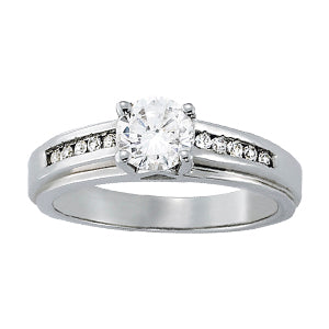 Single Row Channel Set Round Engagement Ring