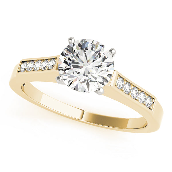 Single Row Peg Head Engagement Ring