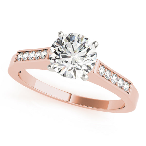 Single Row Peg Head Engagement Ring