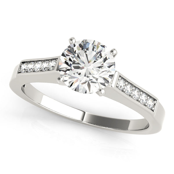 Single Row Peg Head Engagement Ring