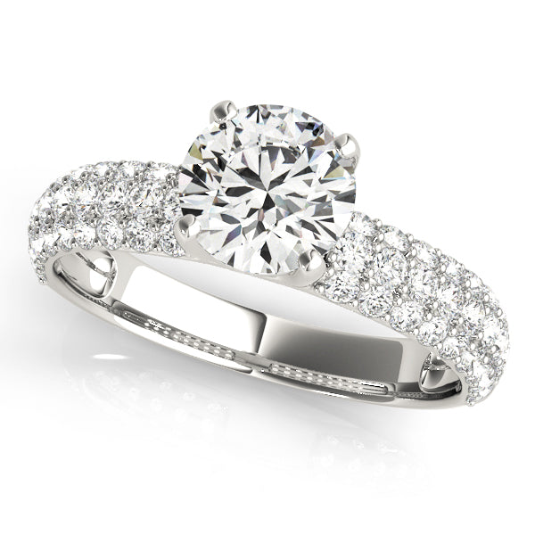 Round Pavé Engagement Ring