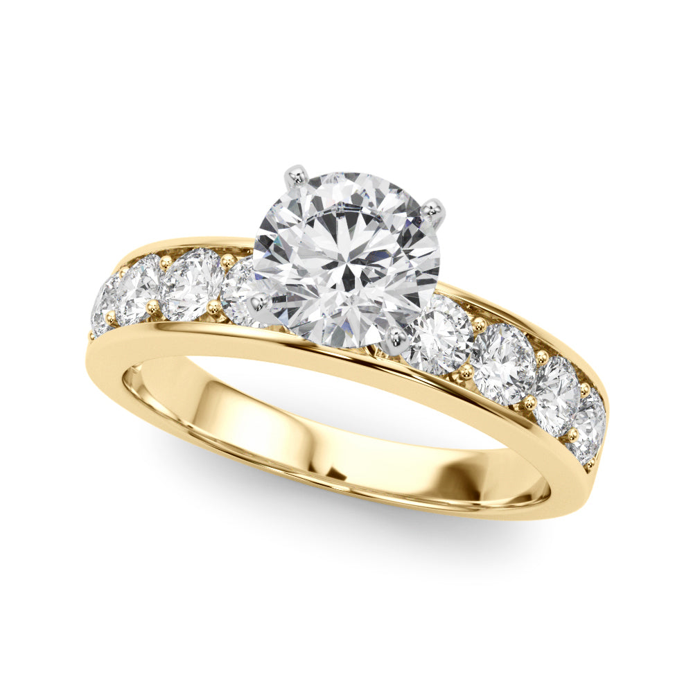 Single Row Channel Set Engagement Ring