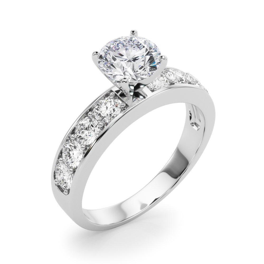 Single Row Channel Set Engagement Ring