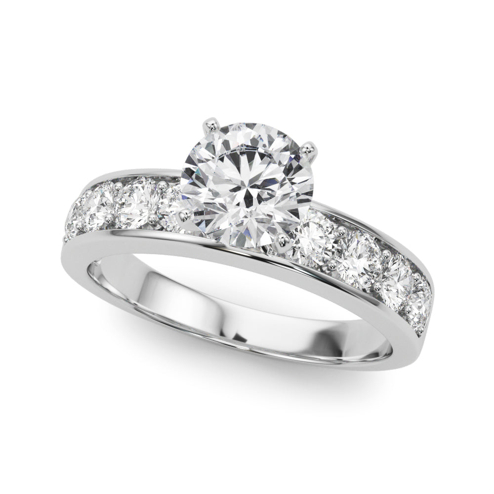 Single Row Channel Set Engagement Ring