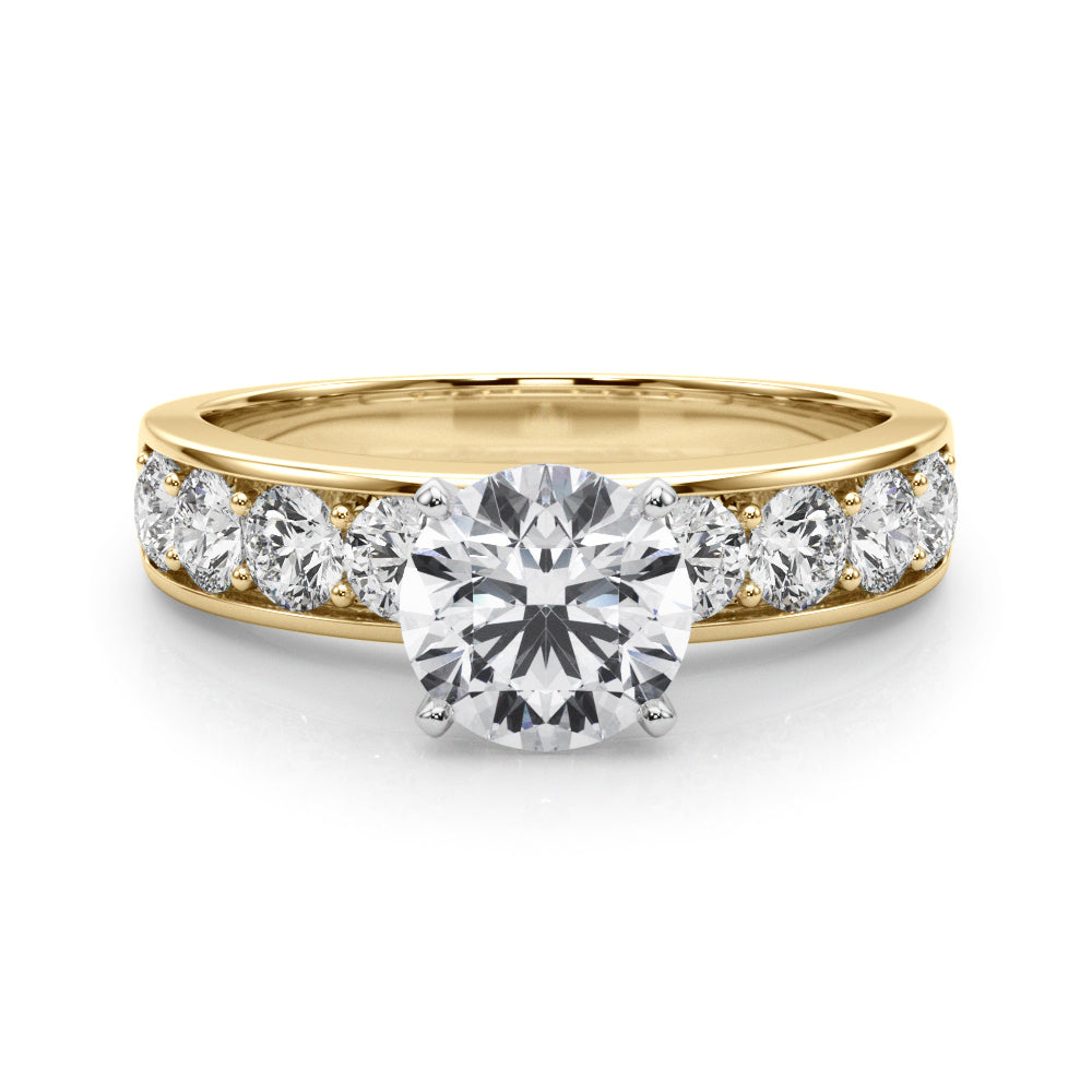 Single Row Channel Set Engagement Ring