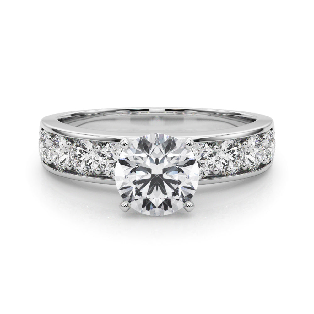 Single Row Channel Set Engagement Ring