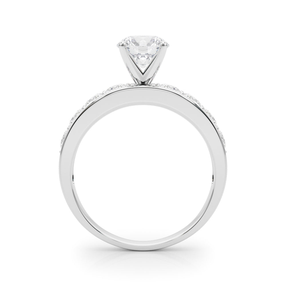 Single Row Channel Set Engagement Ring