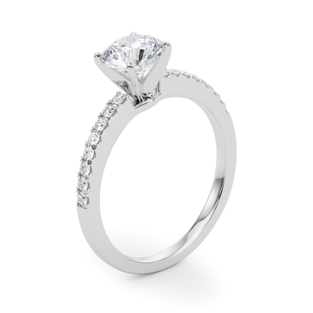 Single Row Diamond Engagement Ring