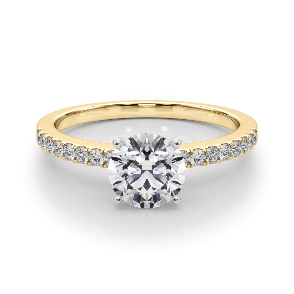 Single Row Diamond Engagement Ring
