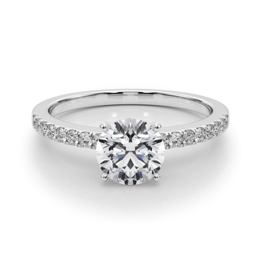 Single Row Diamond Engagement Ring