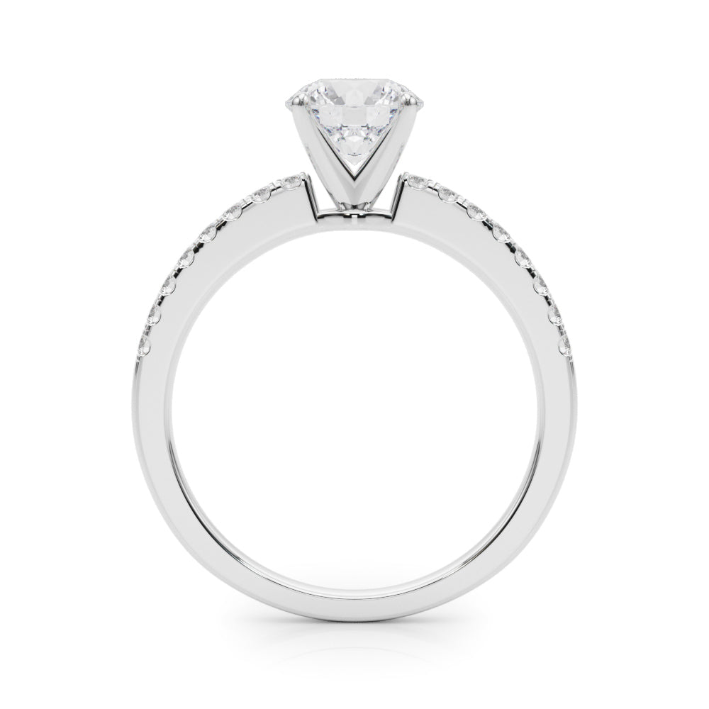 Single Row Diamond Engagement Ring
