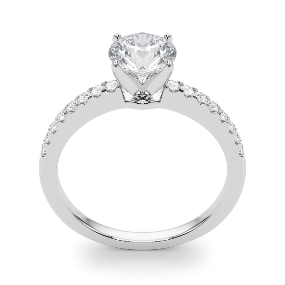 Single Row Diamond Engagement Ring